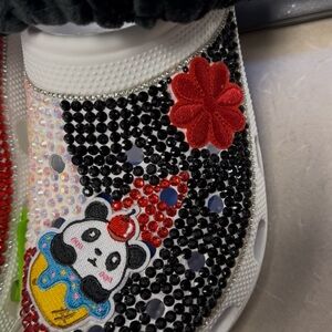 Kids Panda Embellished Shoes - White and Red